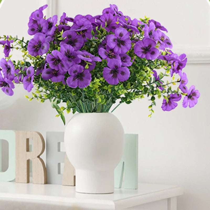 6-Pack Silk Pansy Artificial Flowers for Wedding & Home Decor Artificial Silk Flowers Babs VIOLET/紫罗兰 6 PCS
