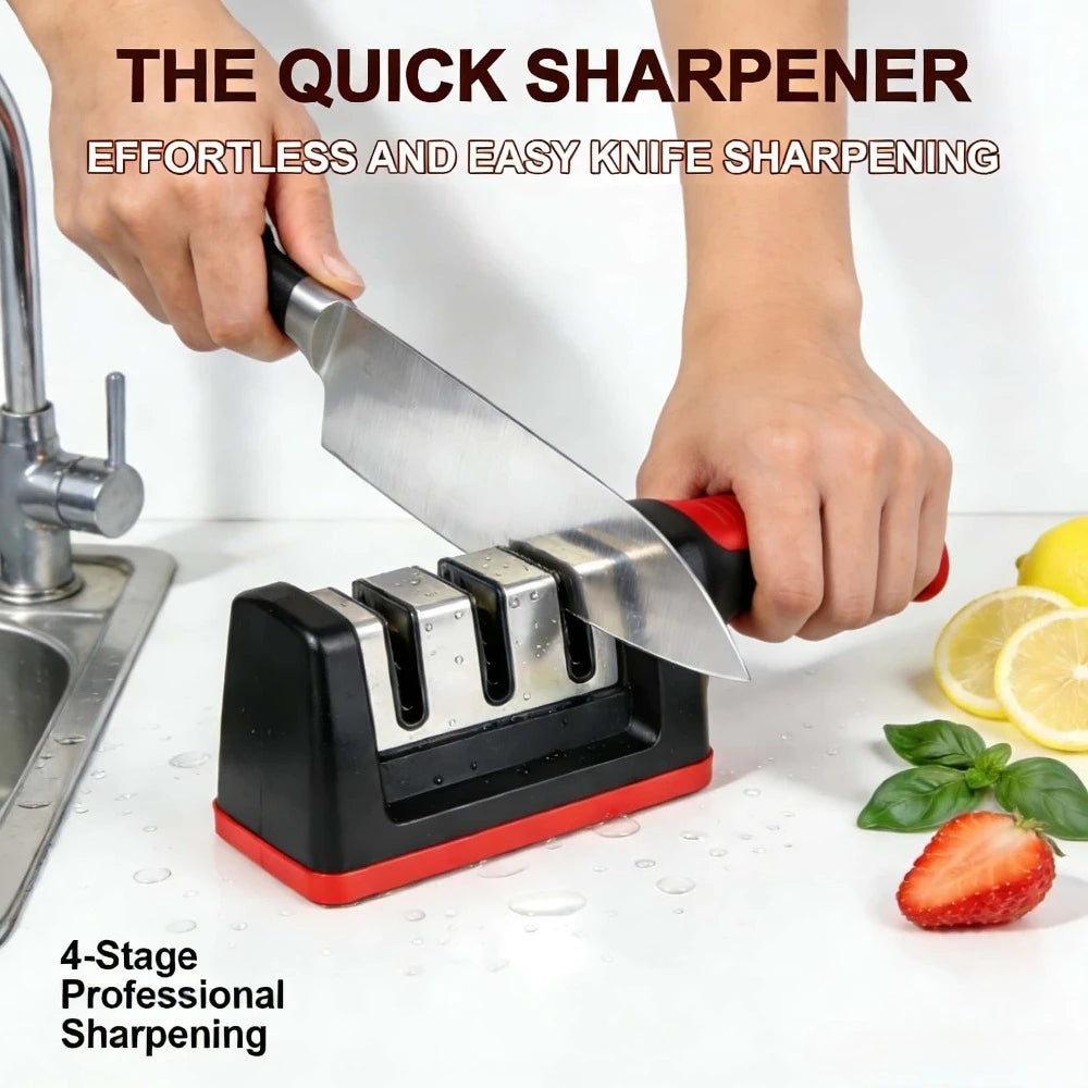 4-Stage Knife Sharpener – Fast, Safe & Ergonomic Kitchen Tool Knife Sharpener Babs