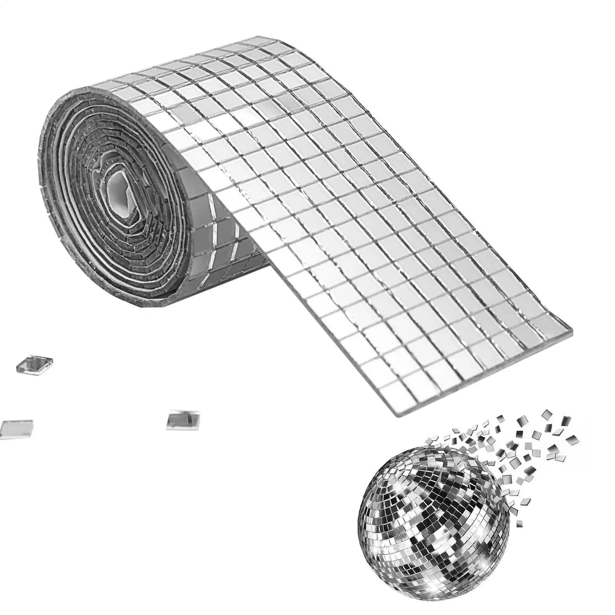 Self-Adhesive Mirror Mosaic Tile Stickers | DIY Disco Ball Decor Mirror Mosaic Stickers Babs