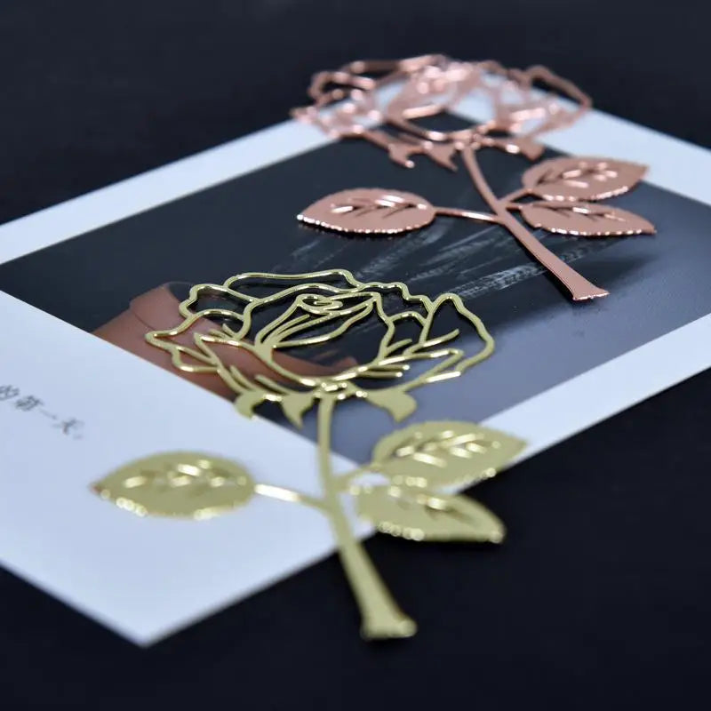 Luxury Rose Flower Metal Bookmark – School, Office & Gift Use Metal Bookmark Babs