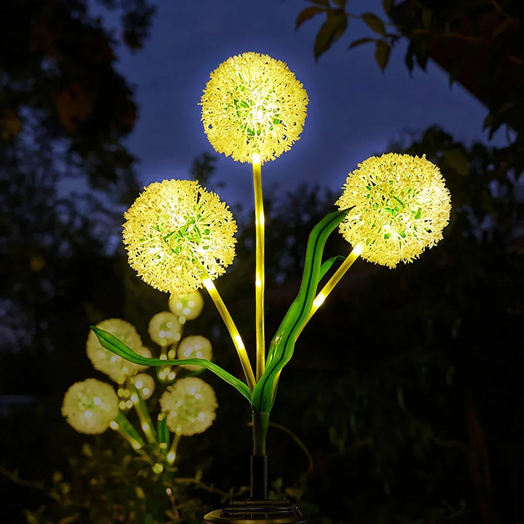 Solar 3-Head Onion Garden Light – Warm & Colorful Pathway Lamp Solar Garden Light Babs Warm light 1 heads