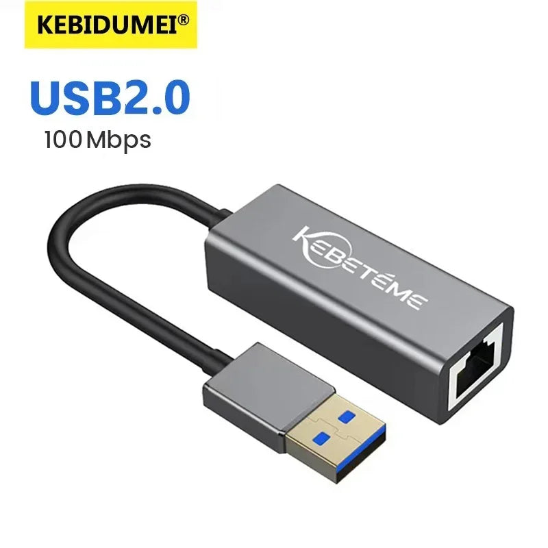 USB 3.0 to RJ45 Gigabit Ethernet Adapter 1000Mbps – KEBIDUMEI USB Ethernet Adapter Babs 100M USB2.0 to RJ45