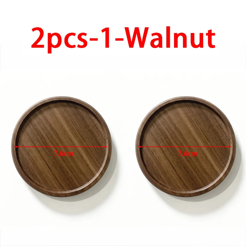 Wooden Coasters for Drinks – Eco-Friendly Wood Cup Coaster Set Wood Drink Coasters Babs 2pcs 1-Walnut