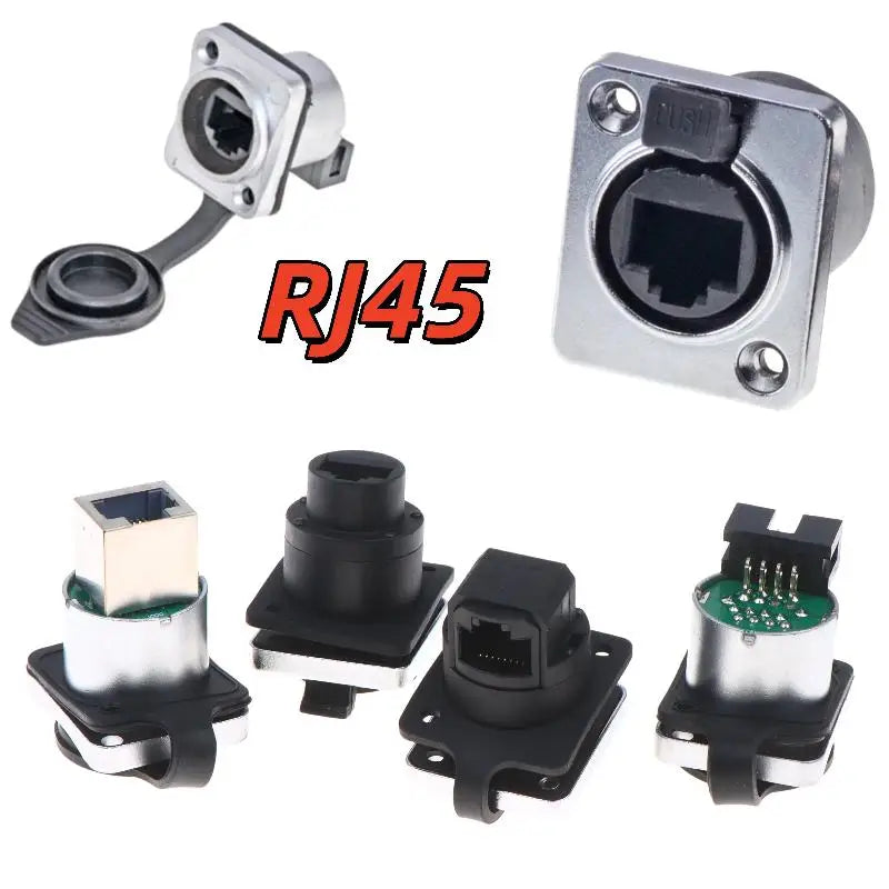 Waterproof RJ45 Panel Mount Connector NE8FDP 8P8C D-Type Network Connector Babs