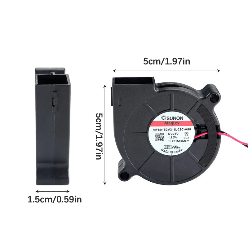 Sunon 5015 Blower Fan 24V DC Centrifugal Cooling – Voron 3D Printer 3D Printer Blower Fan Babs