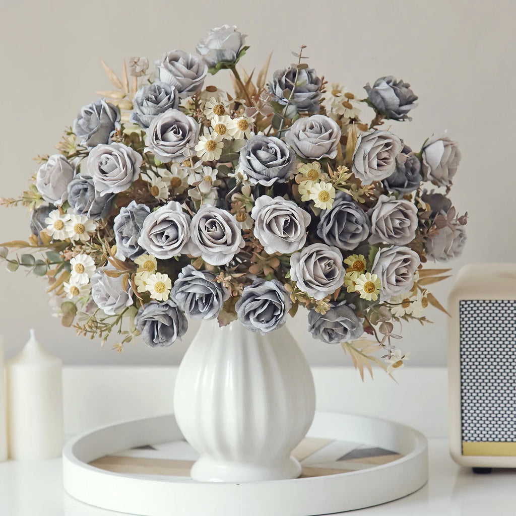 Artificial Silk Rose Bouquet for Wedding & Home Decor Artificial Silk Flowers Babs