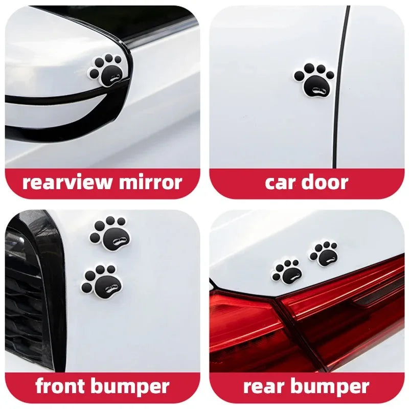 4PCS Bear Paw Car Door Anti-Collision Silicone Strips Car Door Guard Babs
