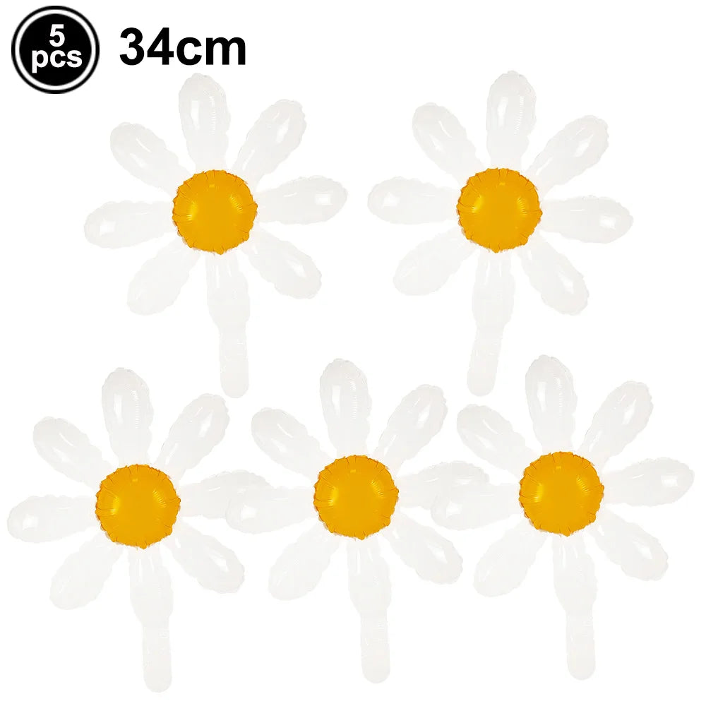 16" Boho Daisy Happy Birthday Foil Letter Balloons Party Decor Foil Letter Balloons Babs Ruby As pictures show