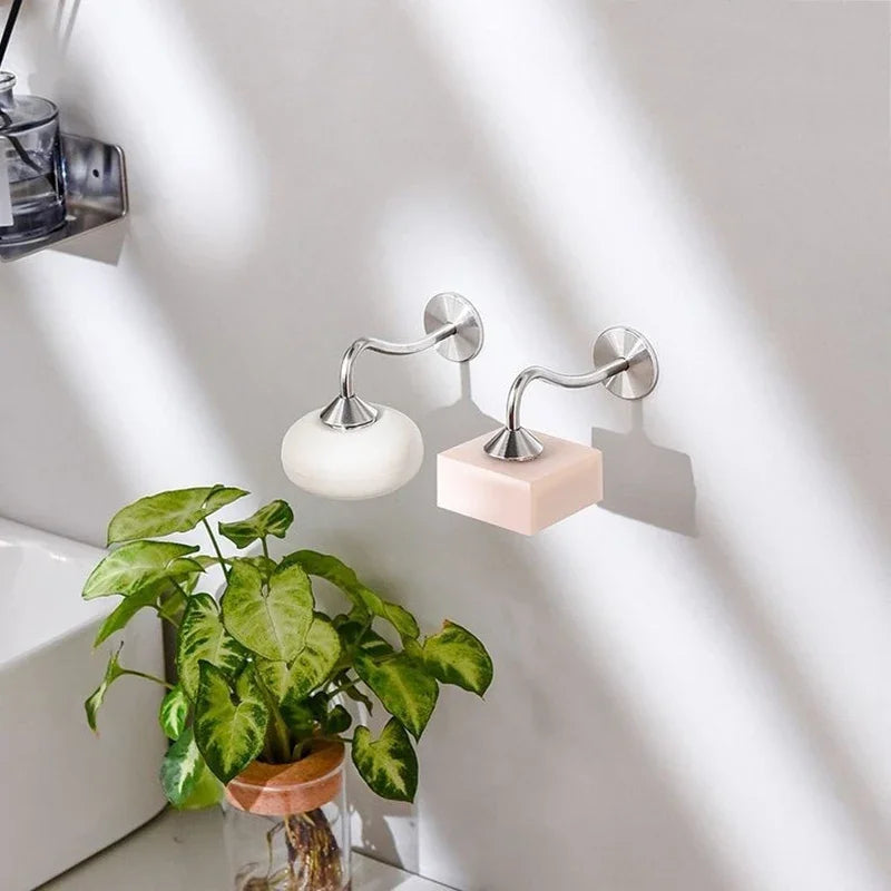 Magnetic Soap Rack Wall-Mounted Self-Draining Stainless Steel Holder Soap Holder Babs