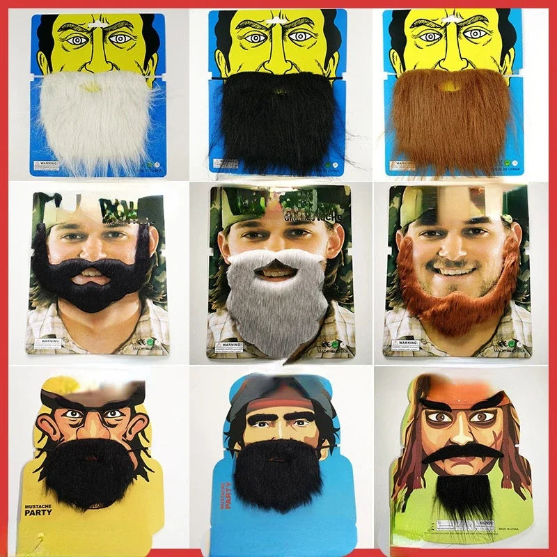 Fake Beard & Mustache Costume Props – Elastic & Adhesive Costume Prop Accessory Babs