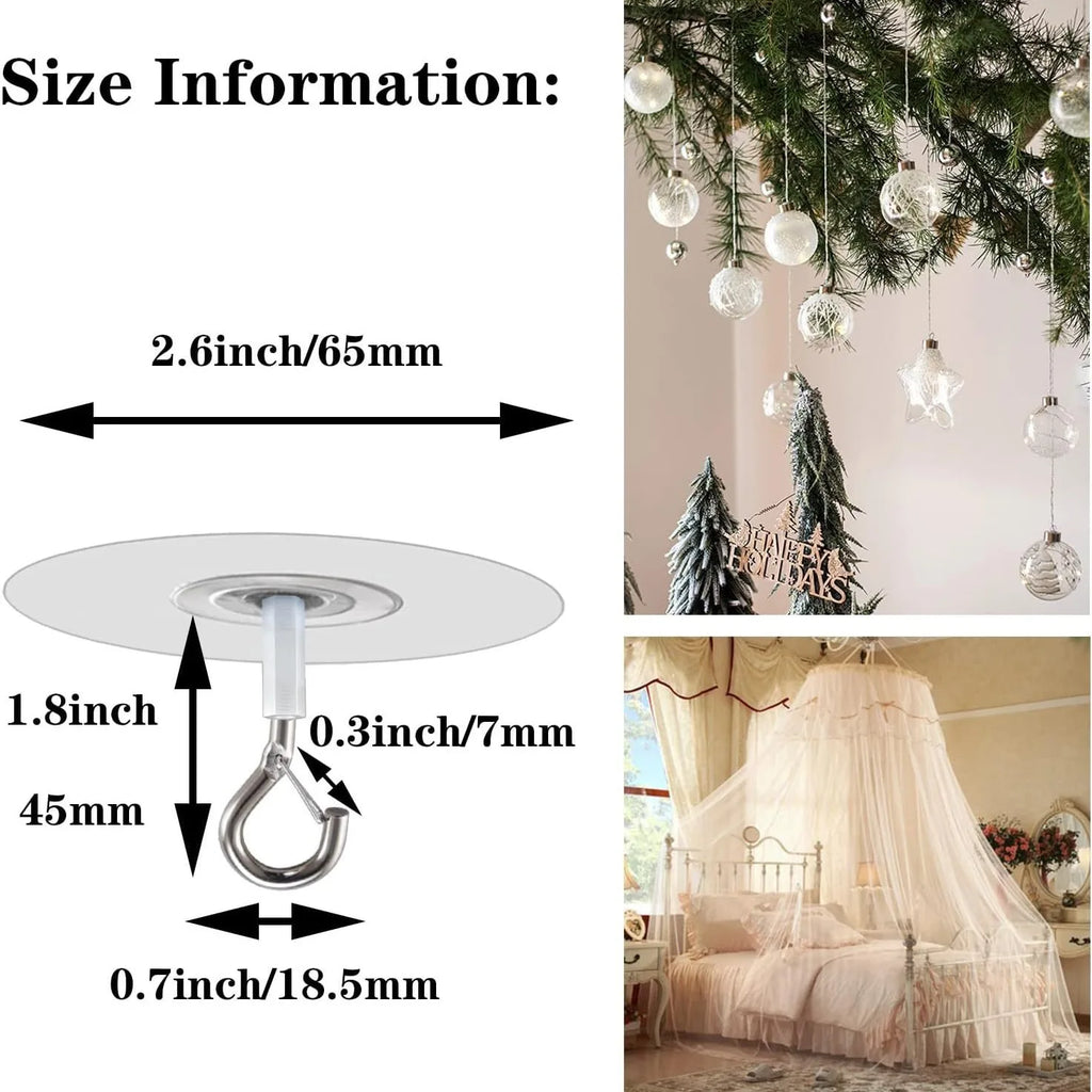 Heavy Duty Self-Adhesive Ceiling Hooks – No-Drill Hanging Adhesive Ceiling Hook Babs