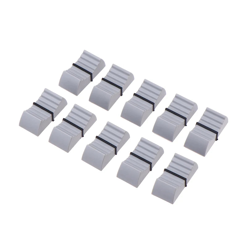 10-Pack Ribbed Fader Knob Caps for Mixer & Audio Desks Mixer Knob Caps Babs Gray