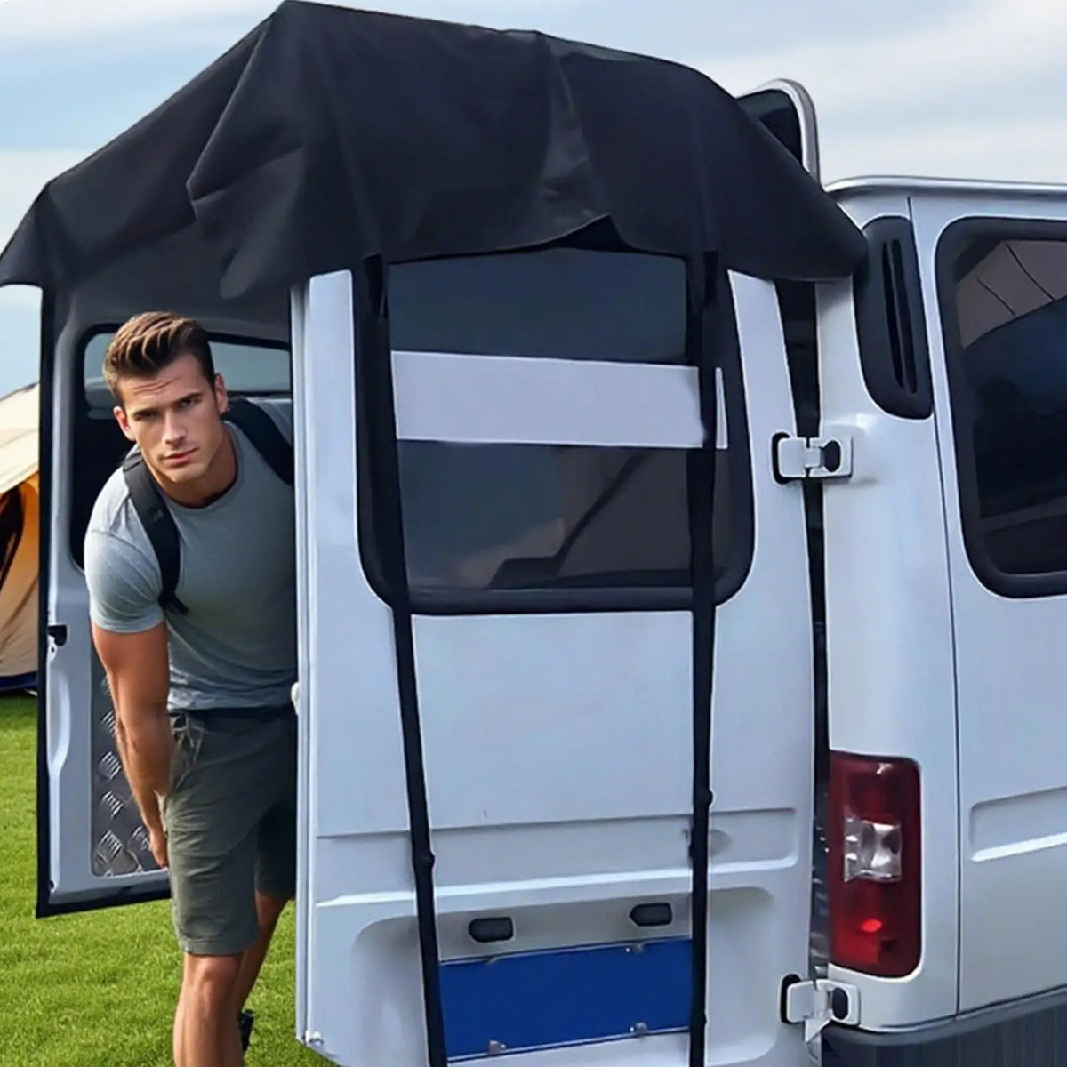 RV Rear Door Awning – Waterproof Oxford UV Sun Shade Cover RV Awning Cover Babs
