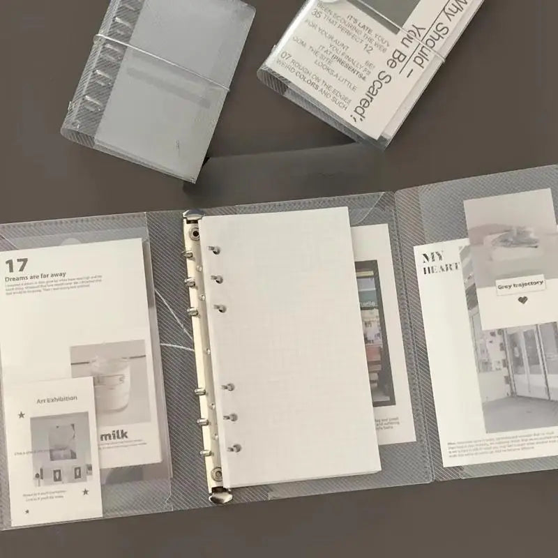 M5 A6 PP Three-Fold Loose Notebook Cover Mini Organizer Notebook Cover Babs