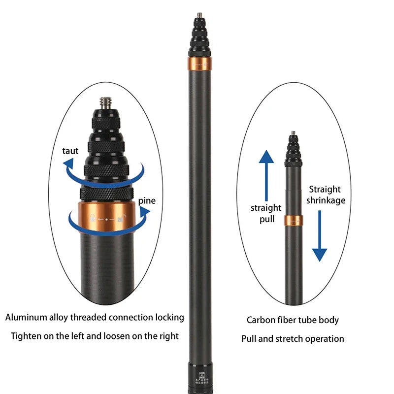 Carbon Fiber Invisible Selfie Stick 3M for Insta360 Cameras Camera Selfie Stick Babs