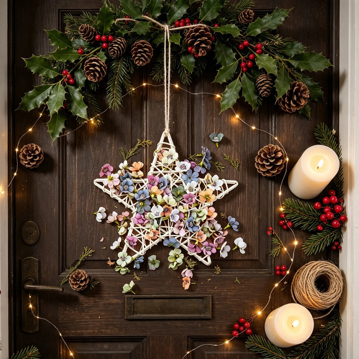 Rattan Star Frame Décor 2/4 Pcs – Christmas, Halloween & Party Holiday Star Decoration Babs