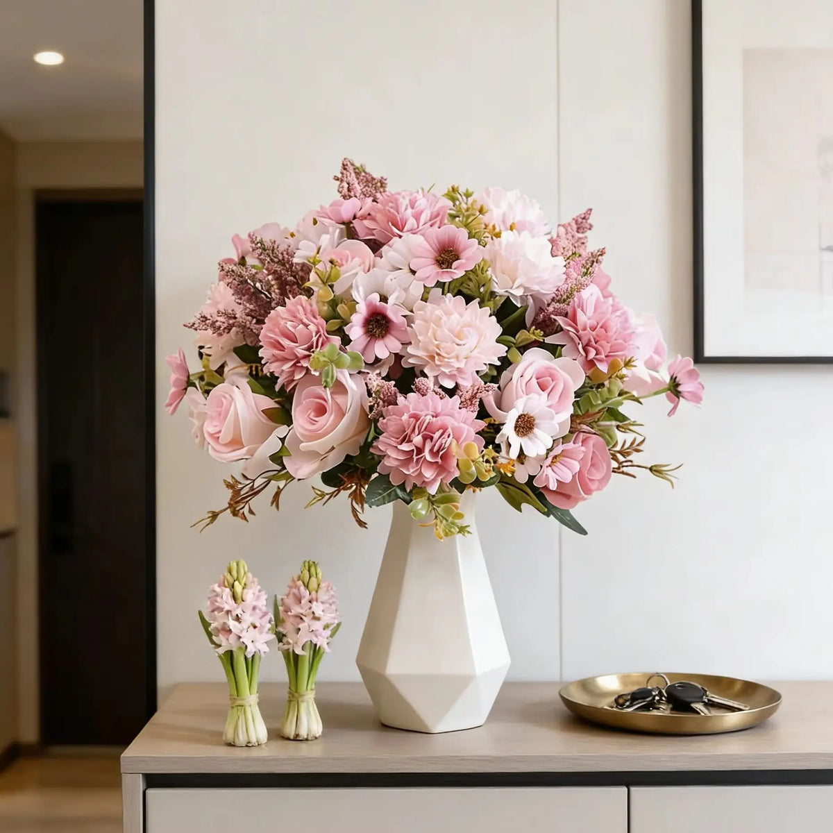 Silk Rose & Chrysanthemum Artificial Bouquet – 2/4pcs Artificial Flower Bouquet Babs