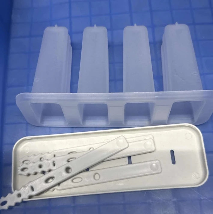 4-Grid Reusable Popsicle Mold DIY Ice Cream Maker Kit for Kids Popsicle Mold Kit Babs A