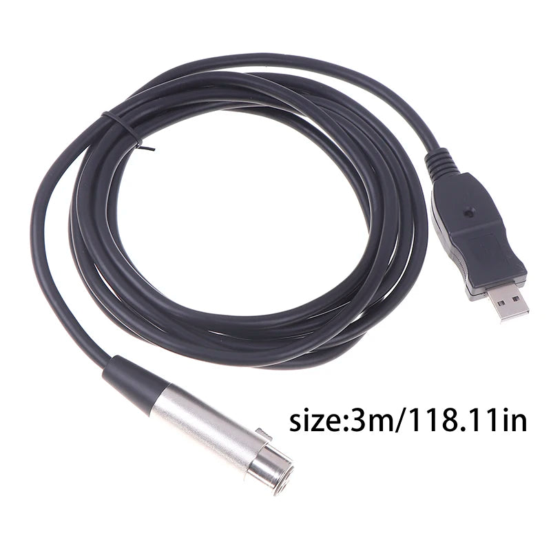 USB to XLR Microphone Cable – Computer Audio Adapter Microphone Adapter Cable Babs Black