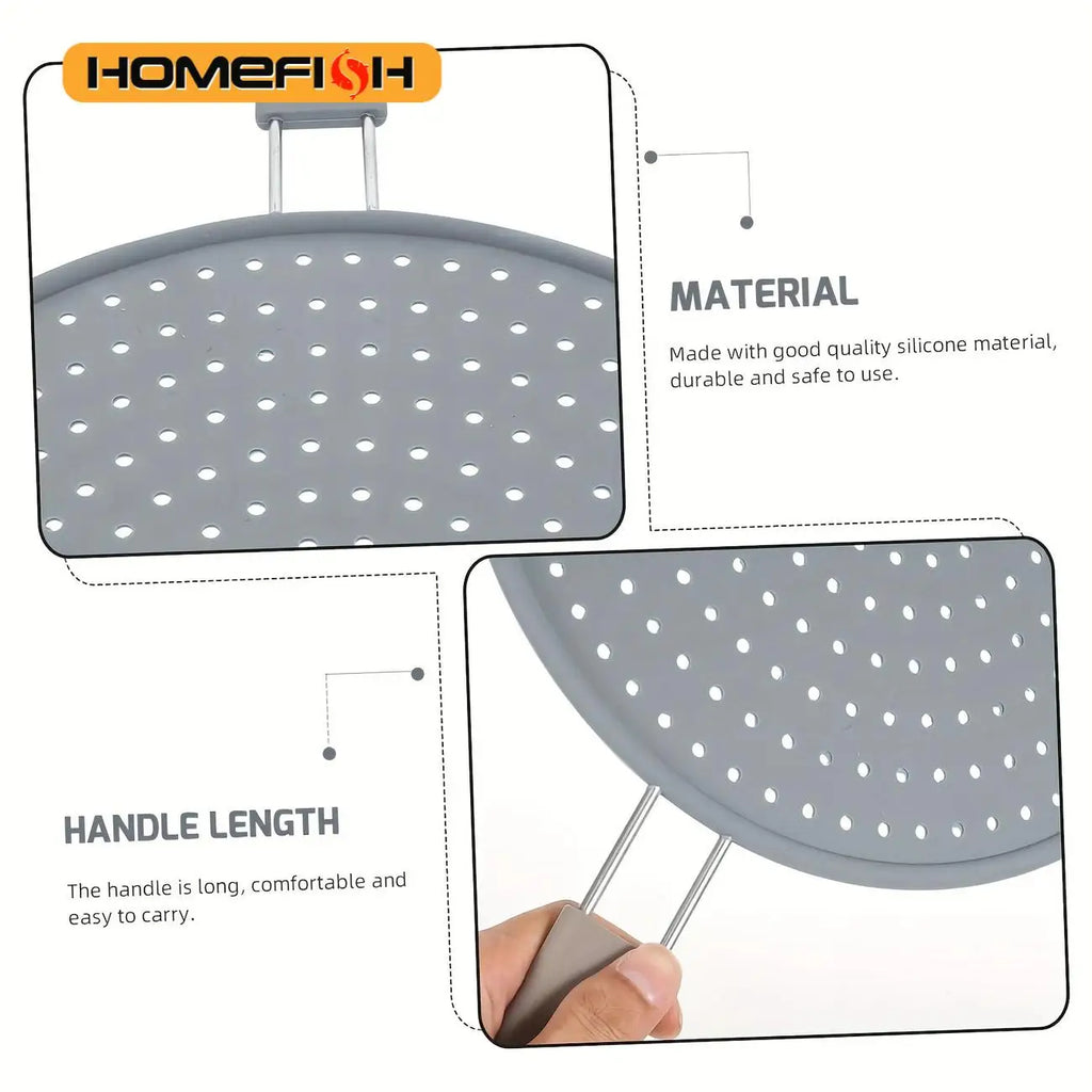Silicone Splatter Screen with Handle – Heat-Resistant Pan Lid Splatter Screen Babs