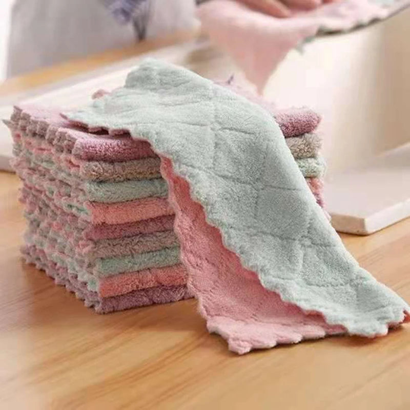 Coral Velvet Dish Towels – Absorbent Kitchen Cloths 10/20 Pcs Kitchen Dish Towels Babs Random Color 10pcs