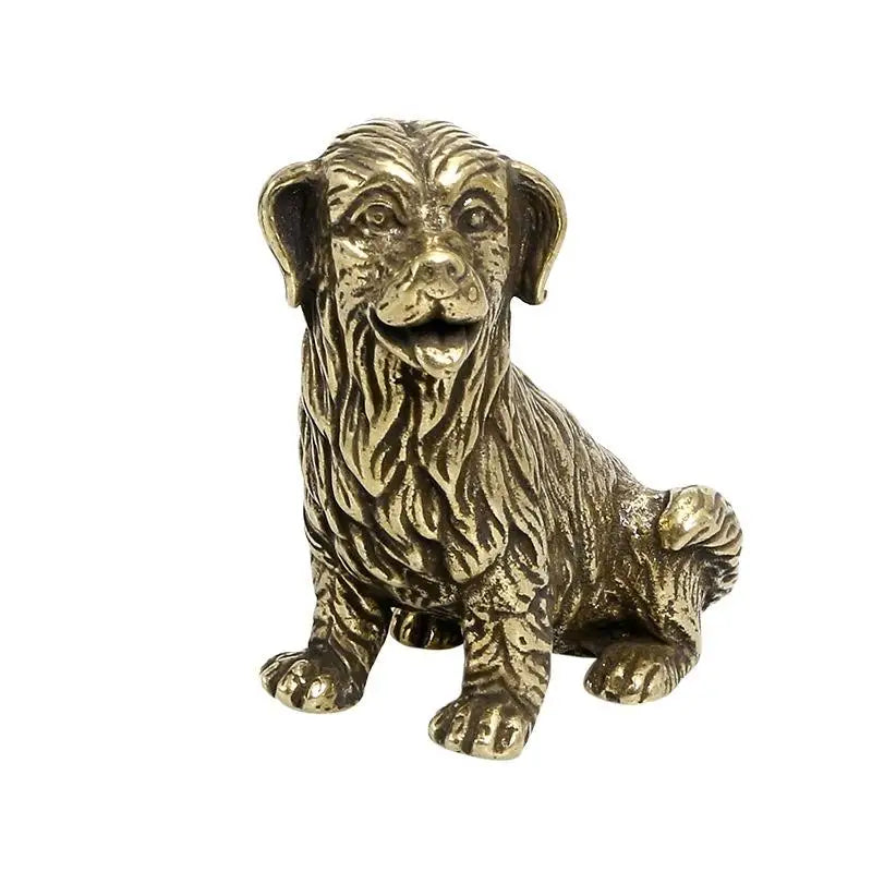 Vintage Brass Golden Retriever Figurine | Miniature Dog Ornament Brass Dog Figurine Babs 1pc