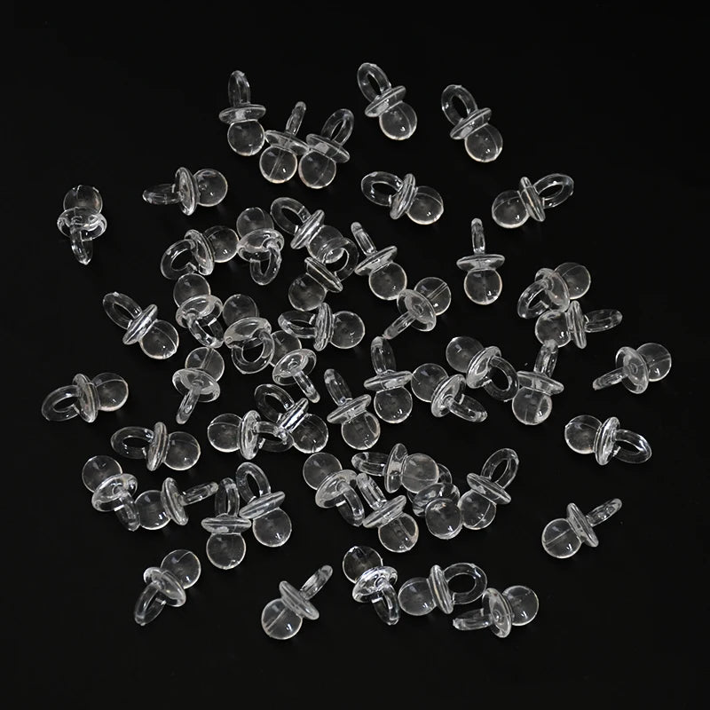 Mini Acrylic Pacifier Confetti 50/100Pcs – Baby Shower Décor Party Confetti Decor Babs Transparent 50pcs