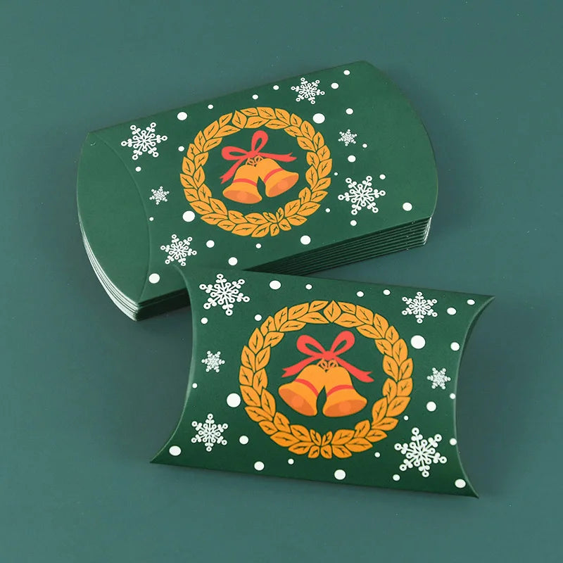 Christmas Pillow Candy Gift Boxes | Kraft Paper, 12 or 24 Pack Holiday Gift Boxes Babs K 11.8x7.4x2.5cm 12pcs