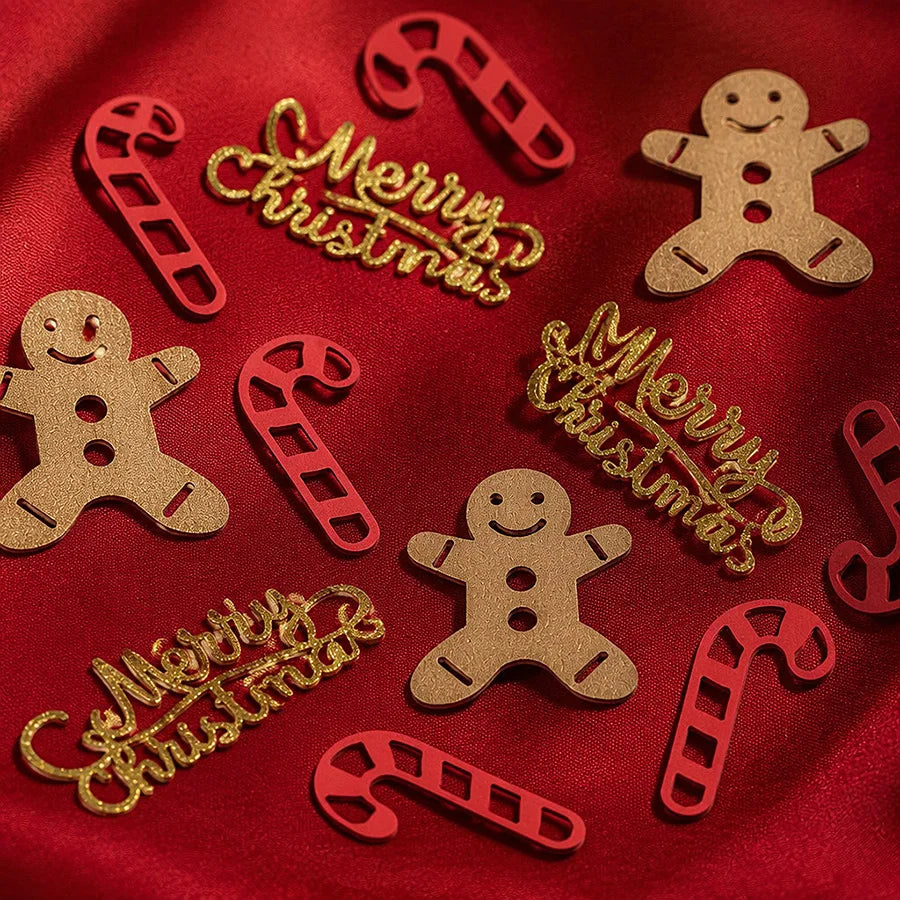 100pcs Glitter Christmas Gingerbread Confetti Table Scatter Christmas Party Confetti Babs