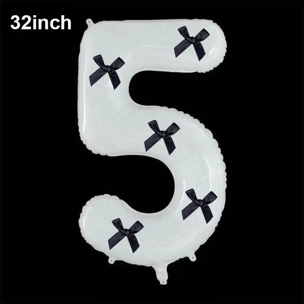32" Black Bow Number Balloon Kit – Party & Wedding Décor Party Balloon Kit Babs Black 5 As pictures show