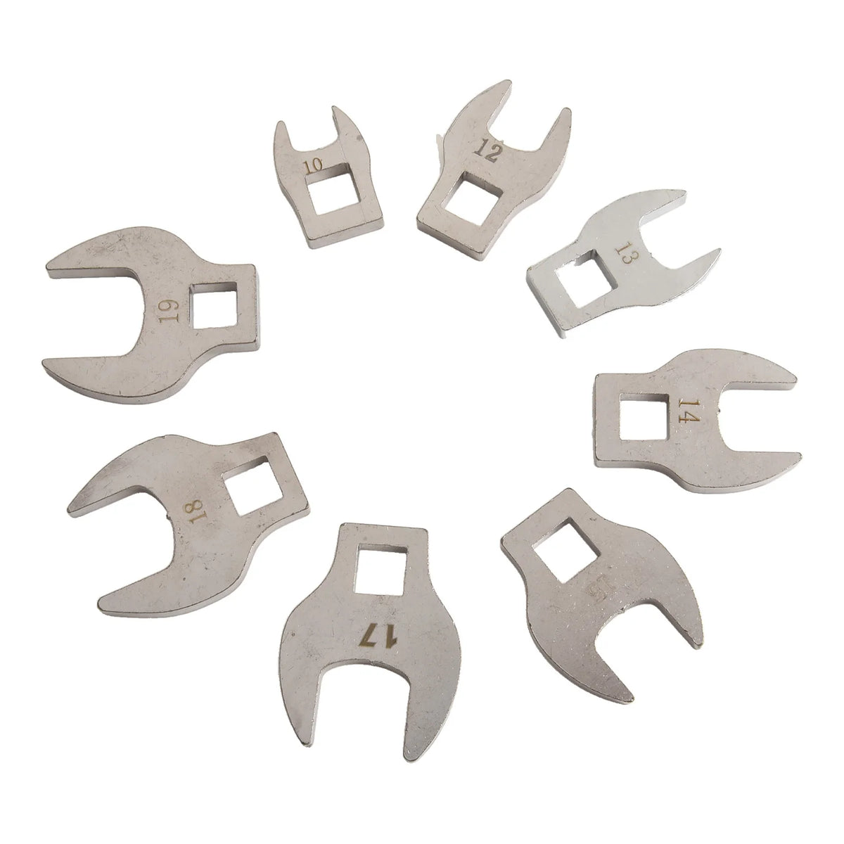 8-Pc 3/8" Drive Crowfoot Wrench Set 10–19mm Metric Crowfoot Wrench Set Babs