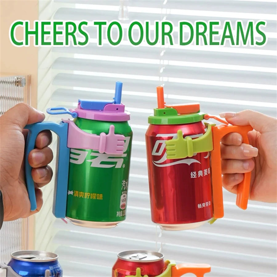 Soda Can Lid & Holder – Anti-Spill, Straw & Easy Pull Can Lid & Holder Babs