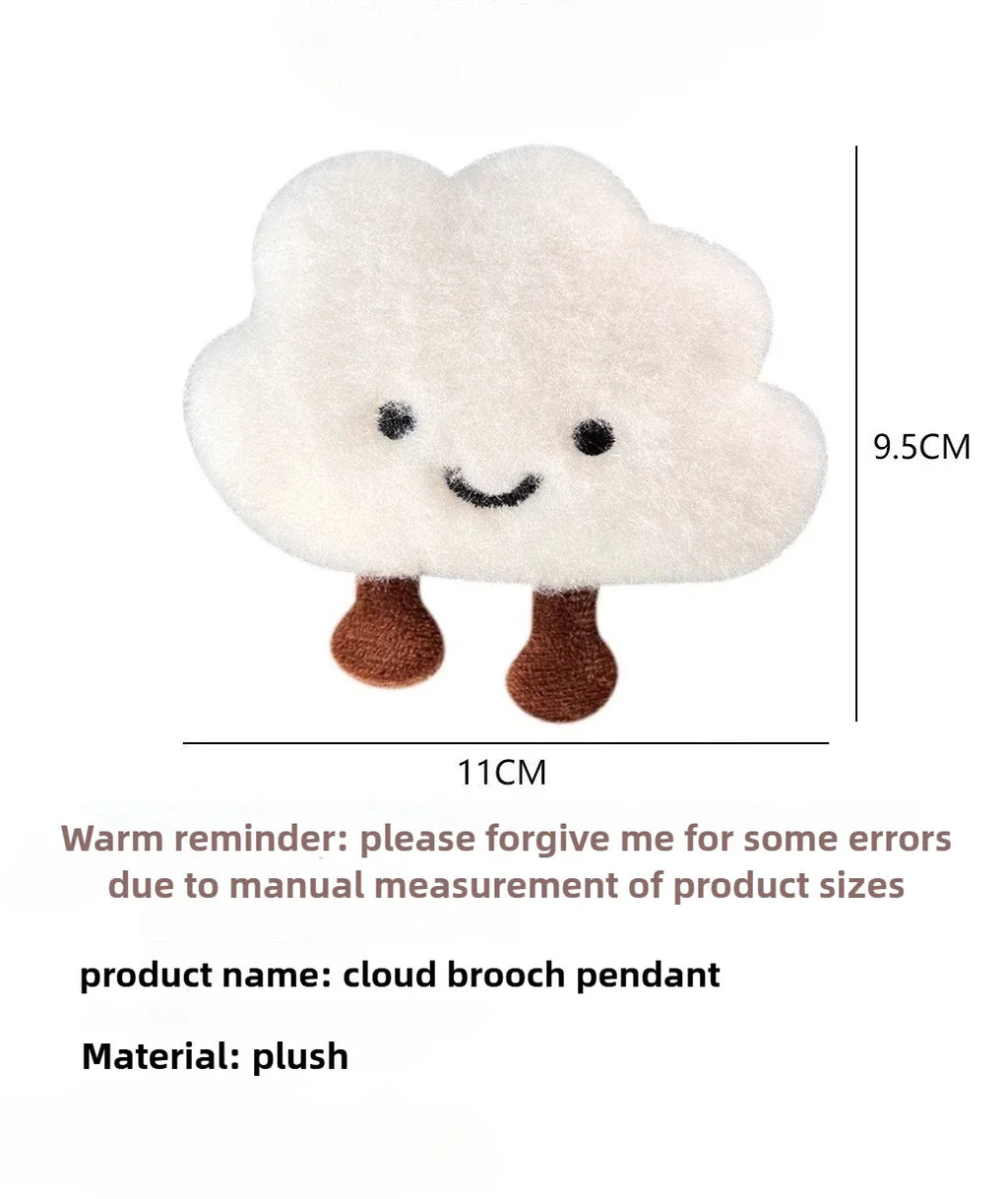 Cute Cloud Plush Brooch Keychain Bag Charm Pendant 1-20 PCS Plush Bag Charm Babs