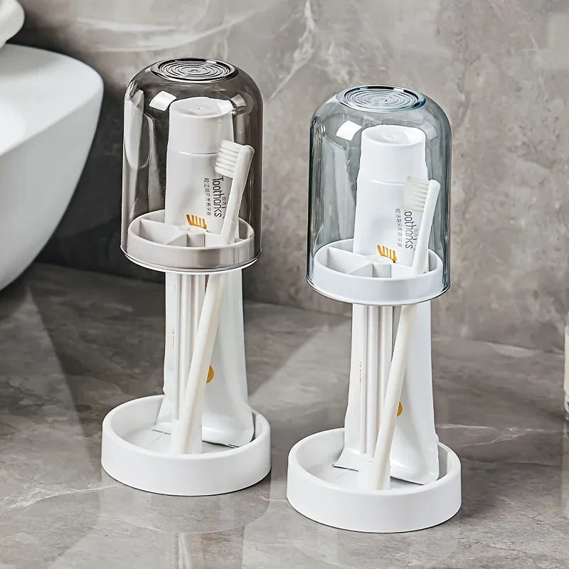 Toothbrush Holder with Dust Cover & Drainage – Bathroom Organizer Toothbrush Holder Babs