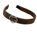PU Leather Heart Buckle Headband for Women – Coffee Brown Leather Headband Babs Coffee
