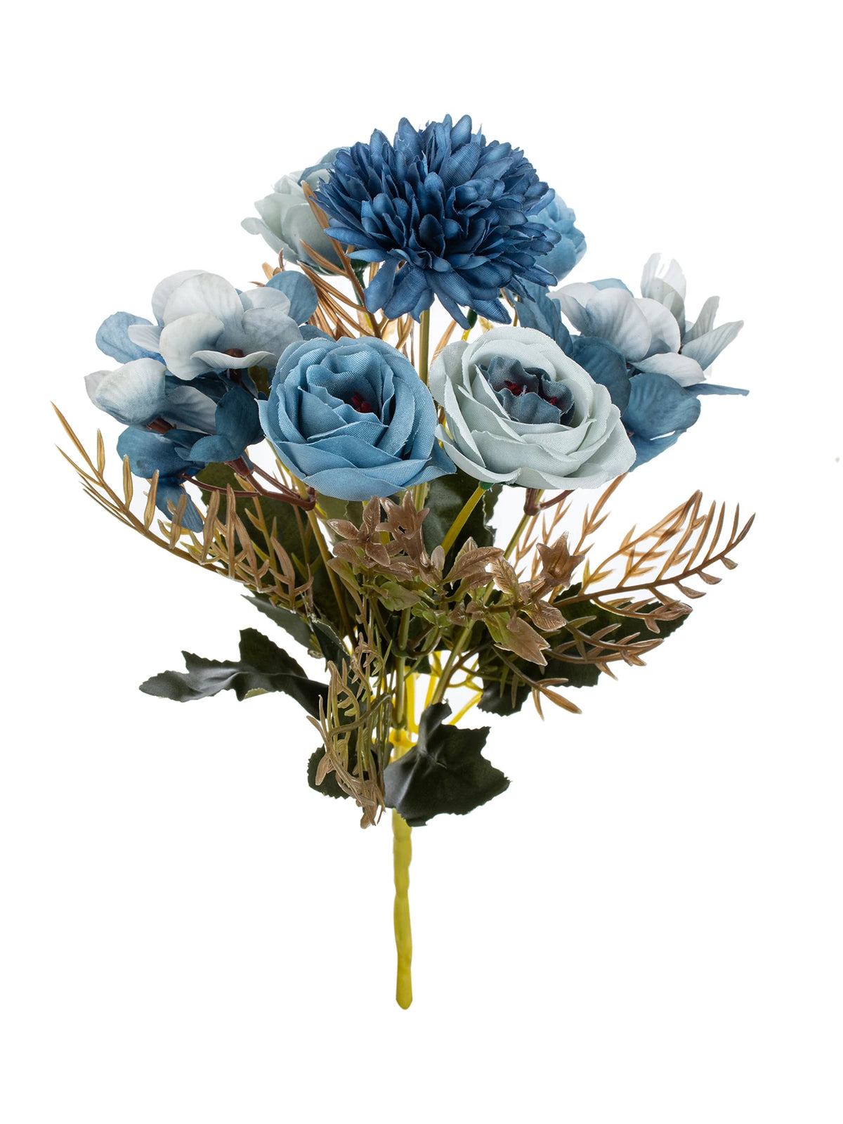 Silk Rose Artificial Flower Bouquet for Wedding & Home Décor Artificial Flower Bouquet Babs Blue 1 pc
