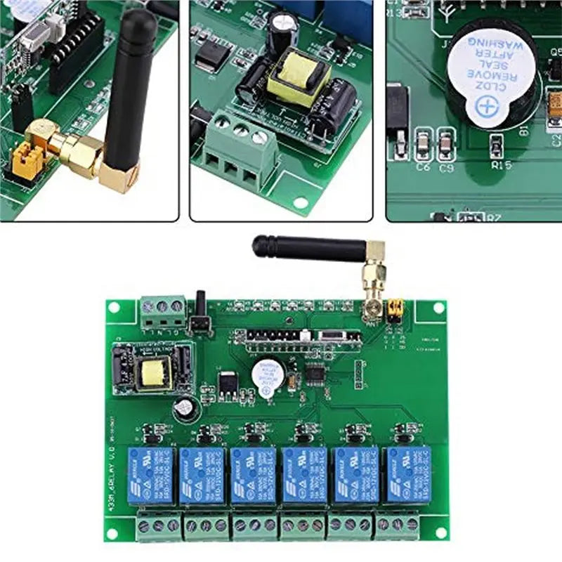 6 Channel RF Relay Module Board Remote Control Switch 110-240V RF Relay Module Babs