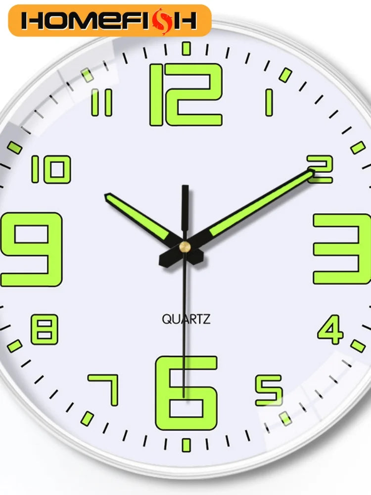 8-Inch Luminous Silent Quartz Wall Clock – Hole-Free Mount Decorative Wall Clock Babs