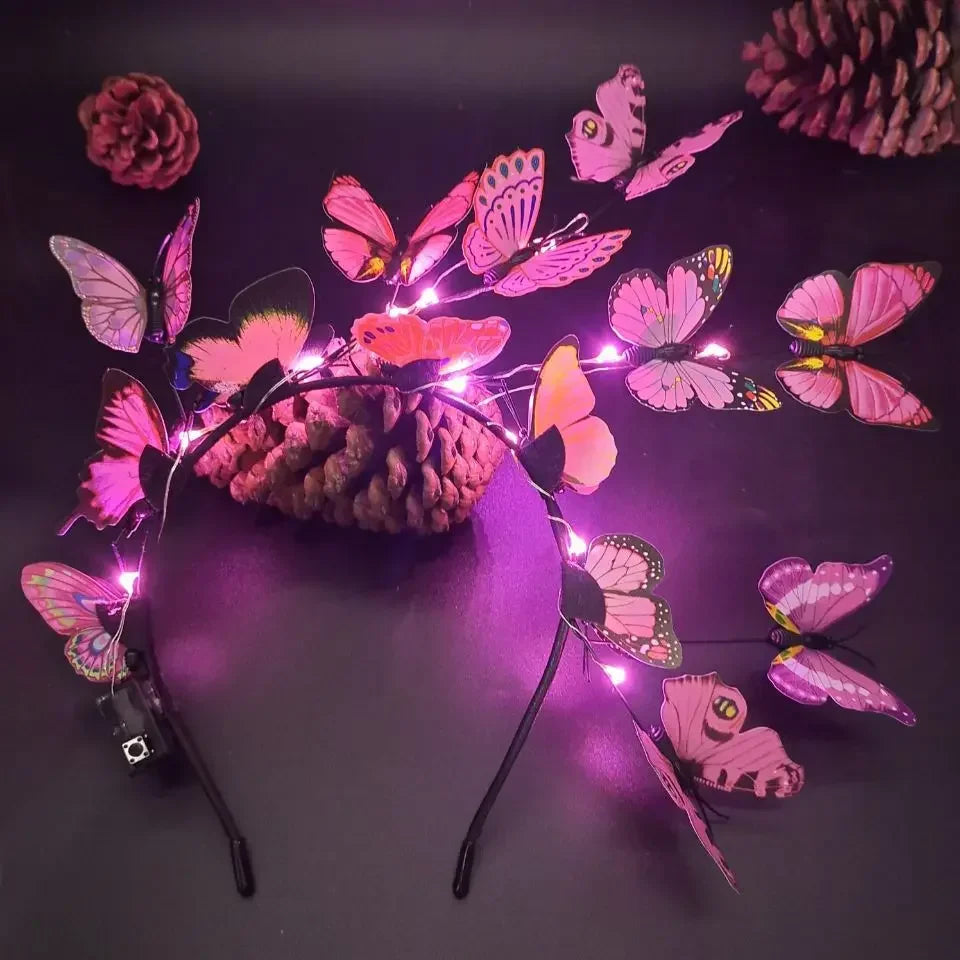 LED Glow Butterfly Flower Headband for Parties & Festivals LED Party Headband Babs 3
