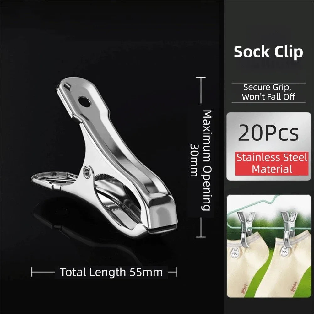 Heavy Duty Stainless Steel Clothes Pins & Beach Towel Clips Stainless Steel Clothes Clips Babs 20Pcs Sock Clip