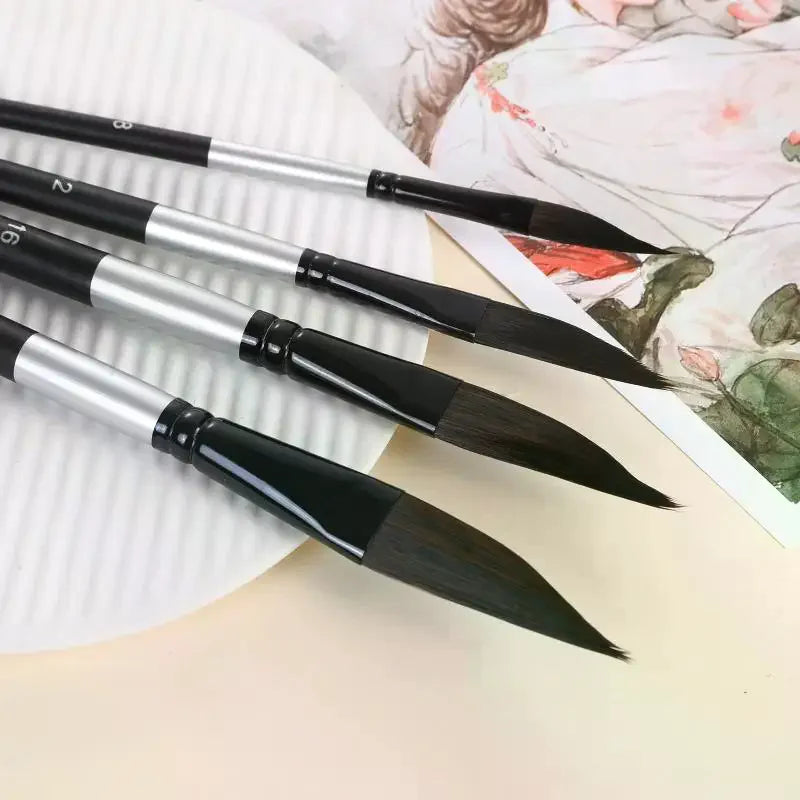 4-Piece Art Paint Brush Set – Watercolor, Gouache & Acrylic Art Paint Brush Set Babs