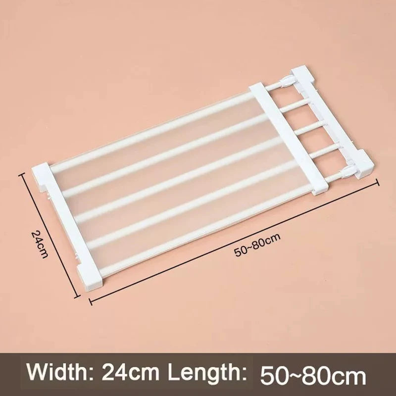 Expandable Tension Shelf Organizer – Closet, Cabinet & Kitchen Tension Shelf Organizer Babs 50-80cm