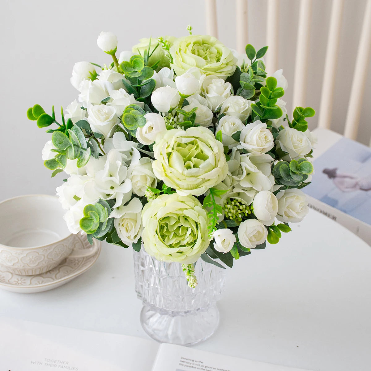 Artificial Silk Peony Hydrangea Bouquet – Wedding & Home Decor Artificial Flower Bouquet Babs
