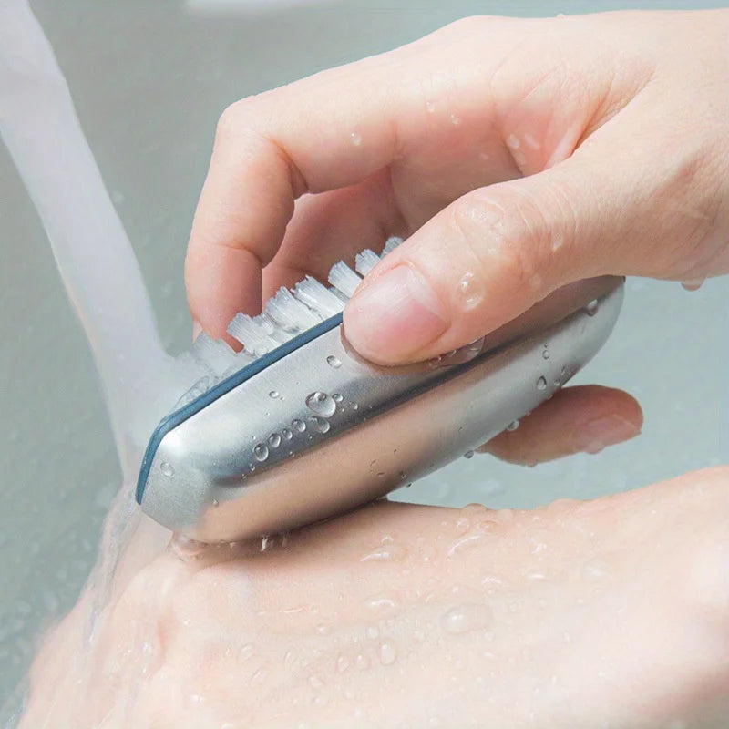 Stainless Steel Deodorant Soap Bar & Nail Cleaning Brush Set Hand Cleaning Set Babs