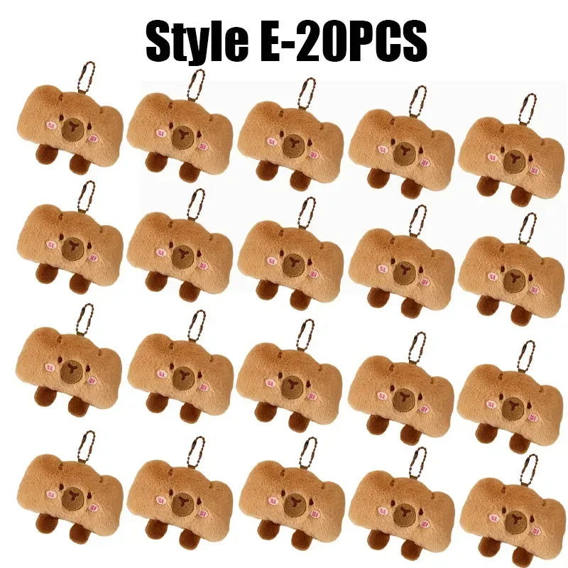 Cute Capybara Plush Keychain – Anime Bread Topper Fluffy Charm