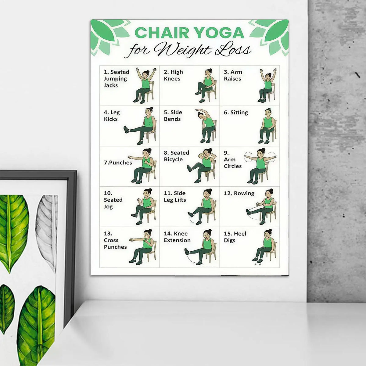 Chair Yoga 30-Day Workout Charts 2-Pack – Seniors Fitness Guide Yoga Workout Chart Babs