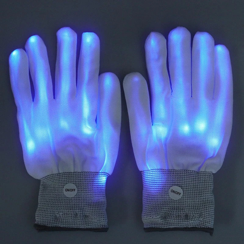 LED Light-Up Glow Gloves – Rave Party Halloween Cosplay LED Costume Gloves Babs