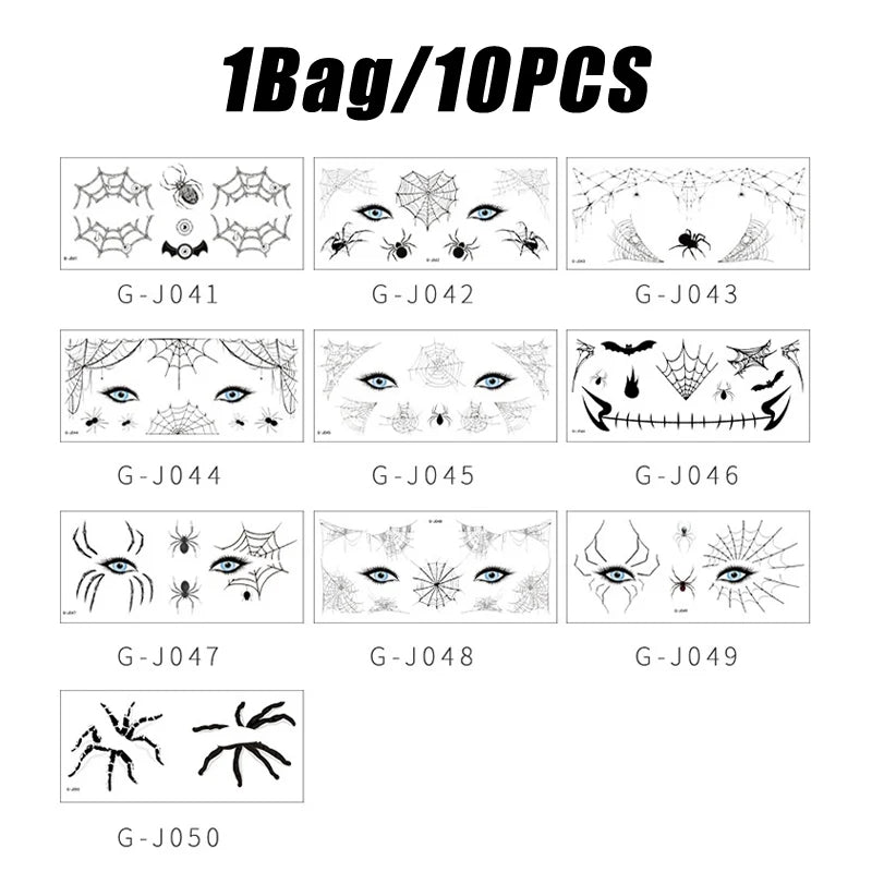 Halloween Spider Web Temporary Tattoo Stickers – Waterproof Temporary Tattoo Stickers Babs 1 Bag