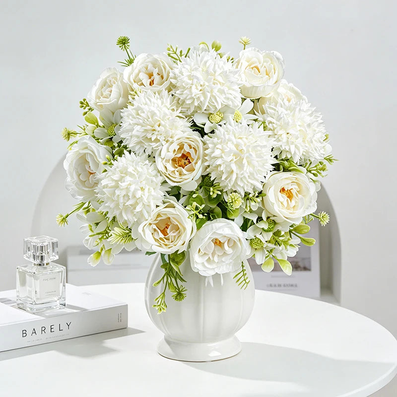 30cm Artificial Peony Hydrangea Daisy Bouquet | Wedding Decor Artificial Flower Bouquet Babs