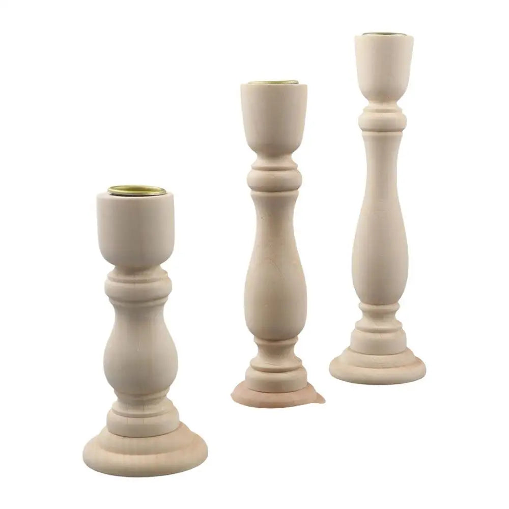 Nordic Vintage Wooden Pillar Candle Holder – Wedding Décor Wooden Candle Holder Babs